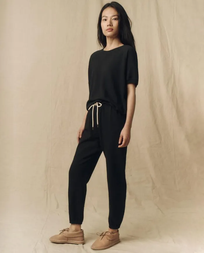 Tops Women039s The Great The Short Sleeve Sweatshirt Almost Black