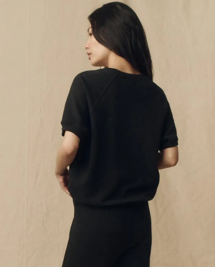 Tops Women039s The Great The Short Sleeve Sweatshirt Almost Black