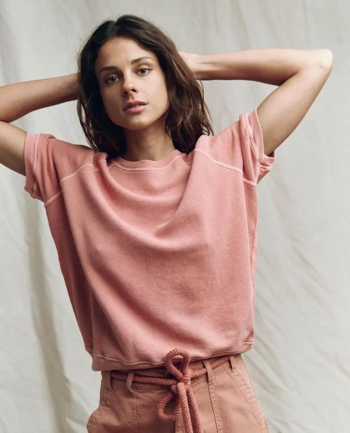 Tops Women039s The Great The Short Sleeve Sweatshirt Rose