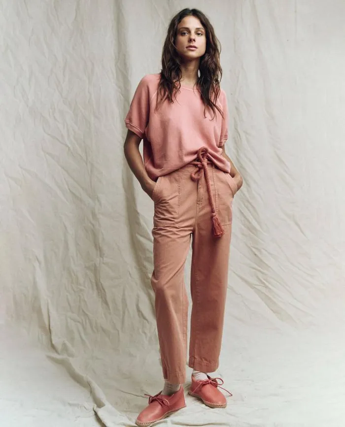 Tops Women039s The Great The Short Sleeve Sweatshirt Rose