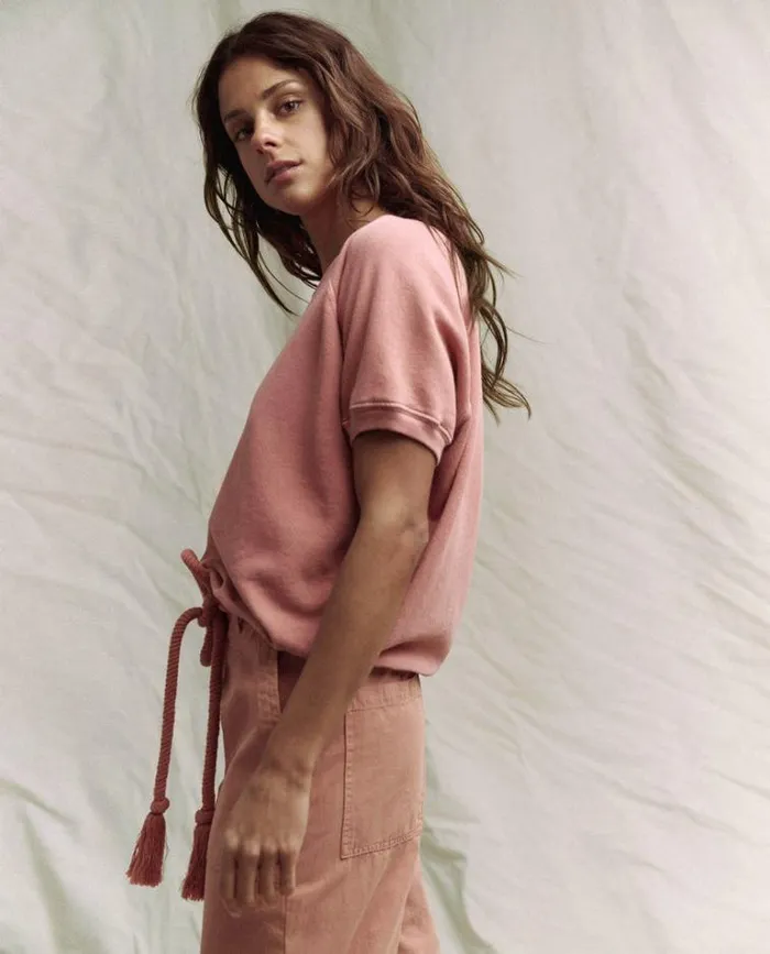 Tops Women039s The Great The Short Sleeve Sweatshirt Rose