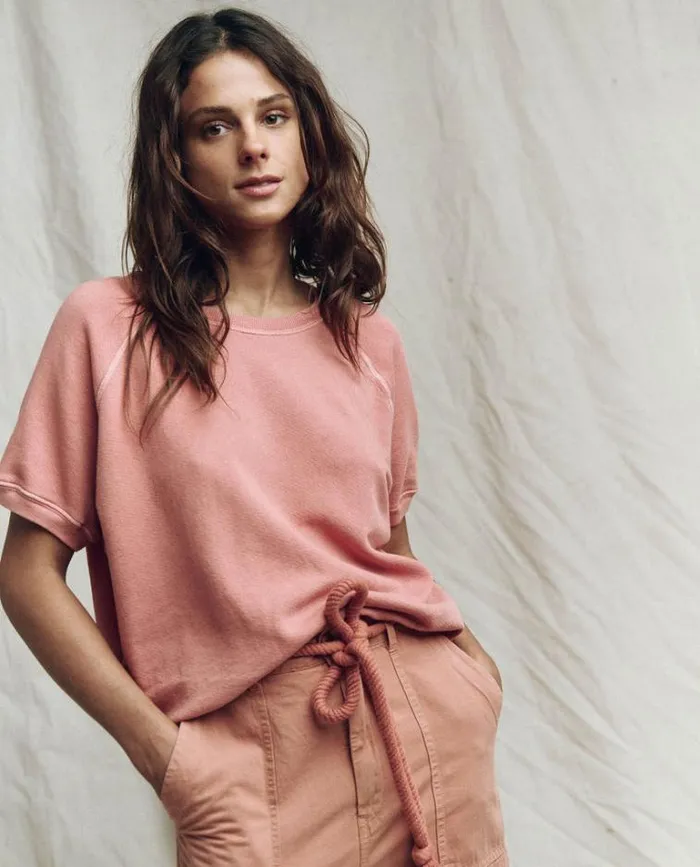 Tops Women039s The Great The Short Sleeve Sweatshirt Rose