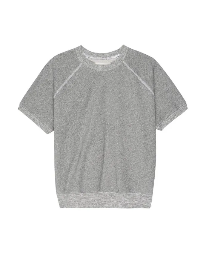 Tops Women039s The Great The Short Sleeve Sweatshirt Varsity Grey