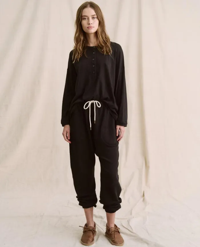 Tops Women039s The Great The Shrunken Henley Almost Black