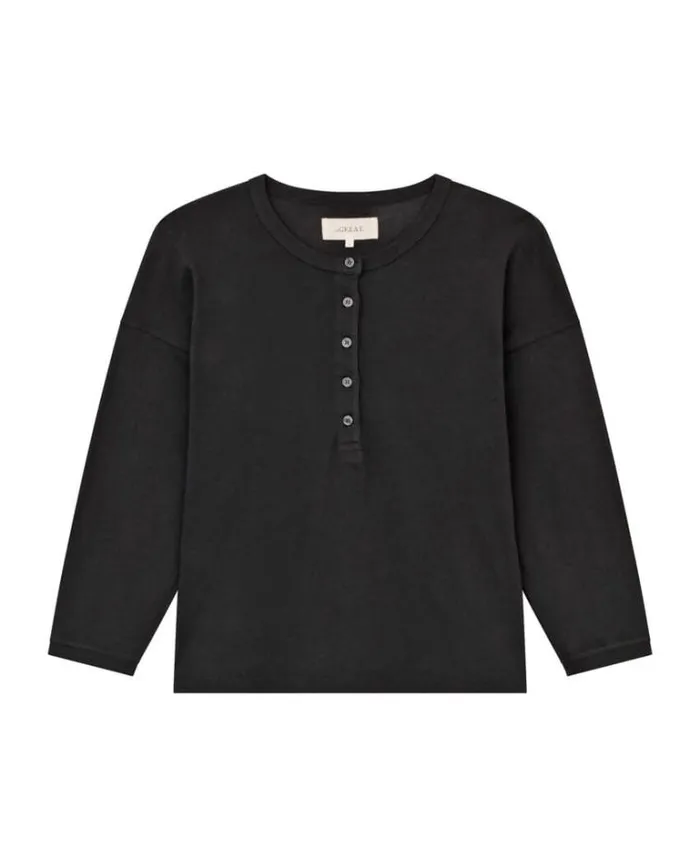 Tops Women039s The Great The Shrunken Henley Almost Black