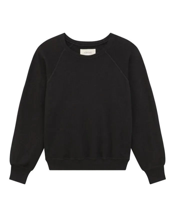 Tops Women039s The Great The Shrunken Sweatshirt Almost Black