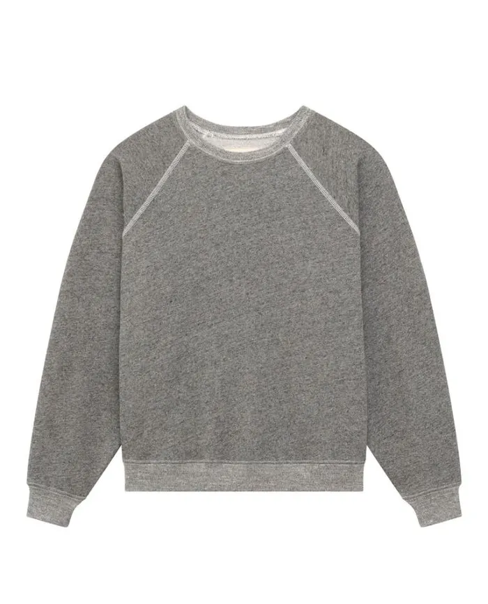 Tops Women039s The Great The Shrunken Sweatshirt Varsity Grey