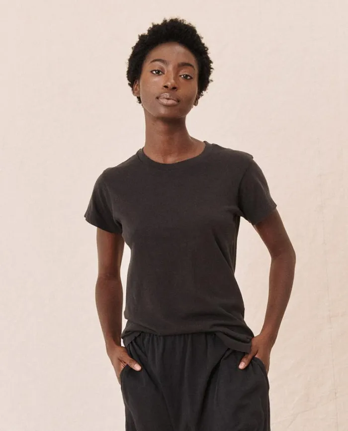 Tops Women039s The Great The Slim Tee Almost Black