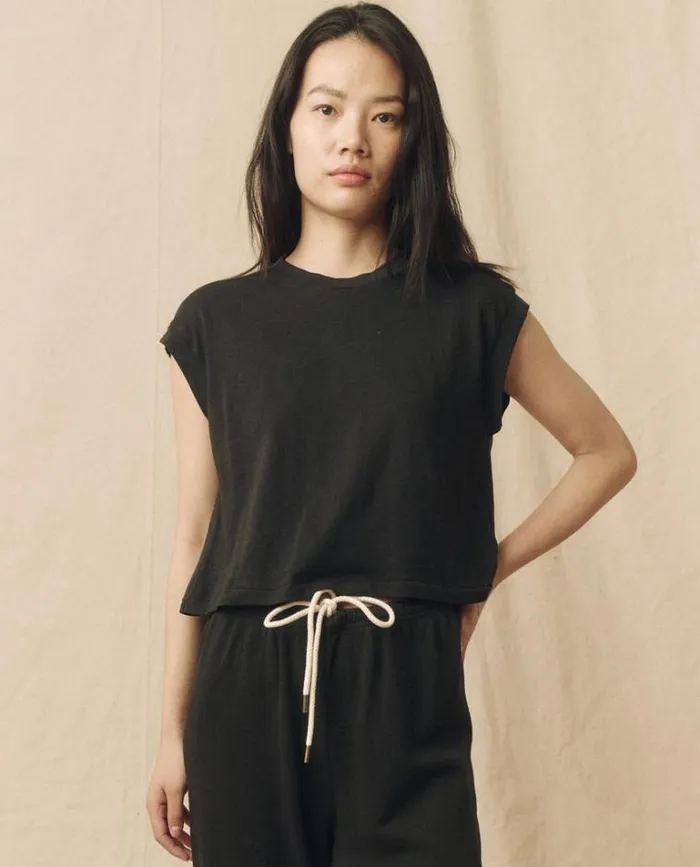 Tops Women039s The Great The Square Tee Almost Black