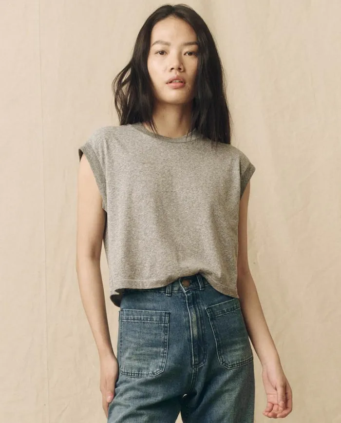 Tops Women039s The Great The Square Tee Heather Grey