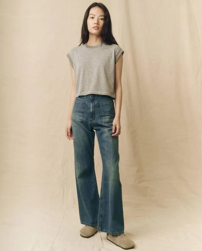 Tops Women039s The Great The Square Tee Heather Grey