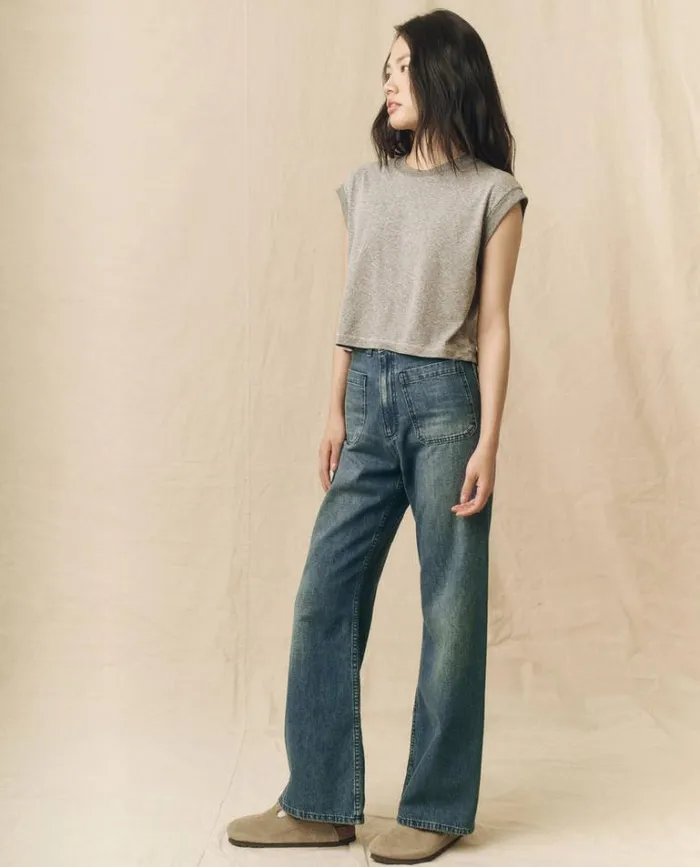 Tops Women039s The Great The Square Tee Heather Grey
