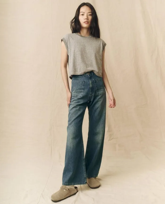 Tops Women039s The Great The Square Tee Heather Grey