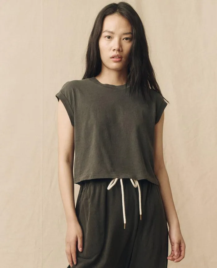 Tops Women039s The Great The Square Tee Washed Black