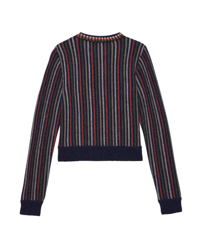 Tops Women039s The Great The Tiny Cardigan Navy Ticking Stripe