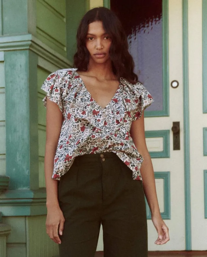 Tops Women039s The Great The Topiary Top Cream Mesa Floral