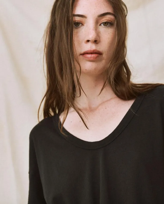 Tops Women039s The Great The UNeck Tee Almost Black
