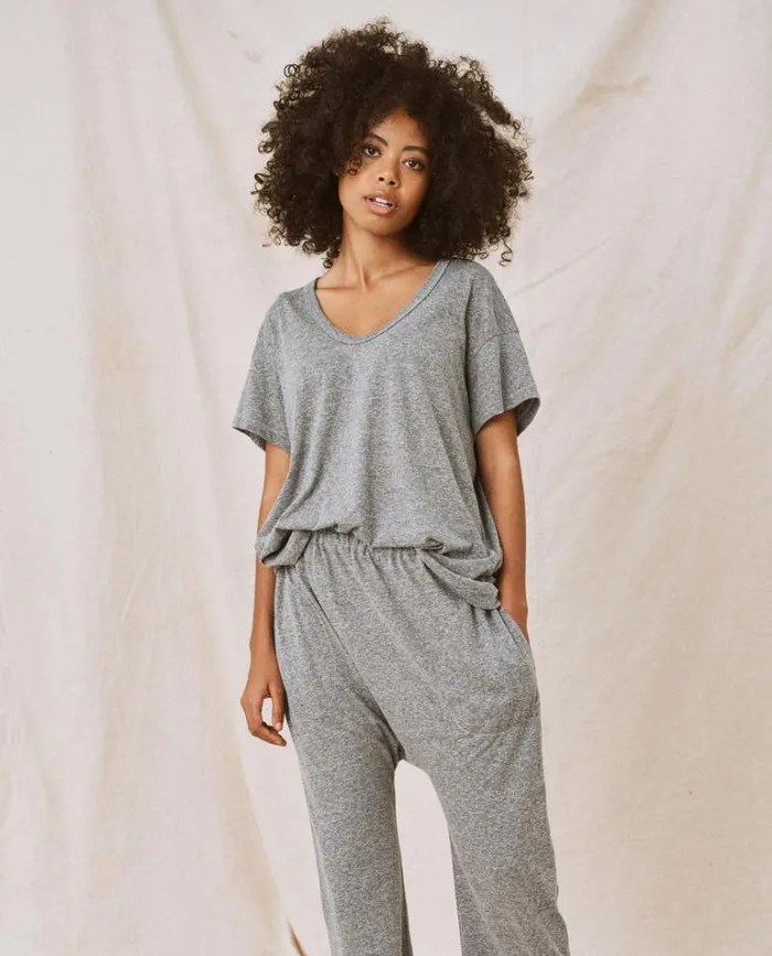 Tops Women039s The Great The UNeck Tee Heather Grey