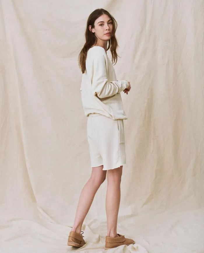 Tops Women039s The Great The VNeck Sweatshirt Washed White