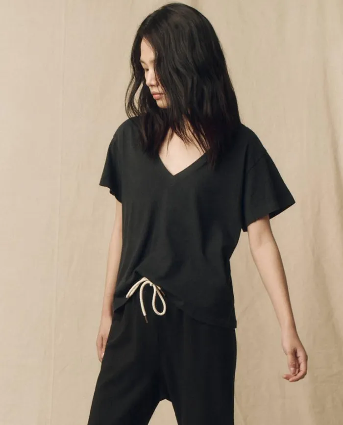 Tops Women039s The Great The VNeck Tee Almost Black