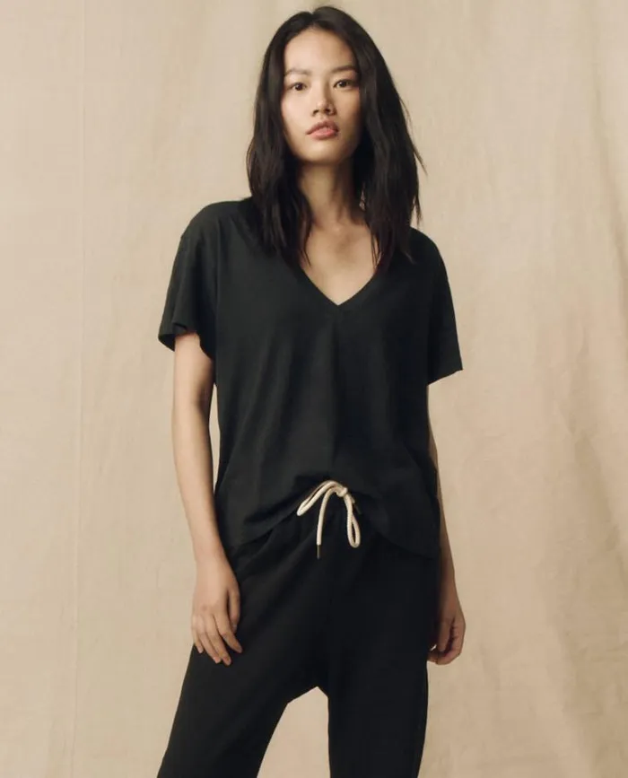 Tops Women039s The Great The VNeck Tee Almost Black