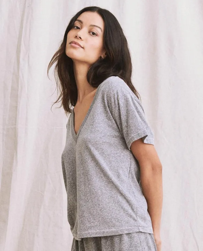 Tops Women039s The Great The VNeck Tee Heather Grey