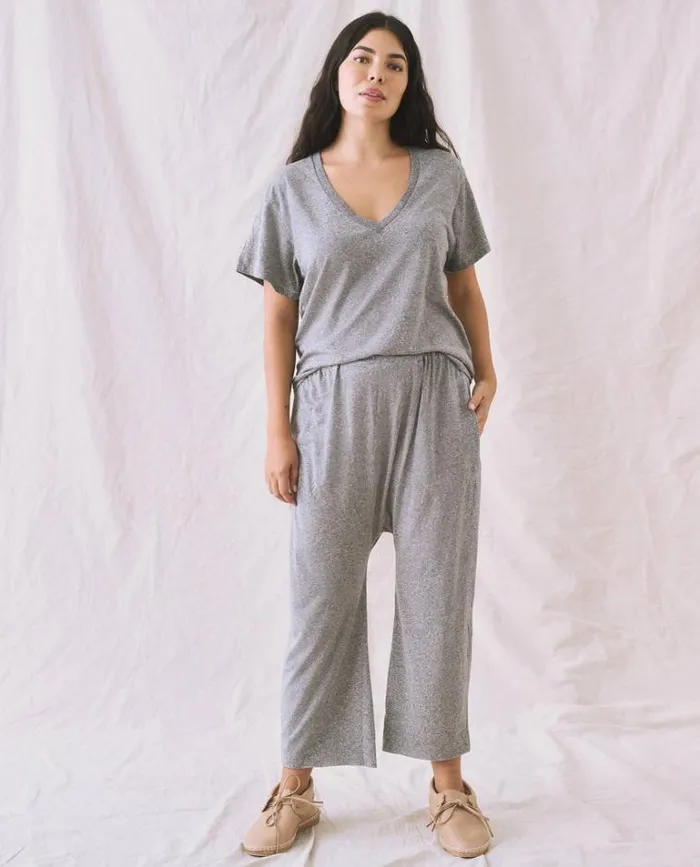 Tops Women039s The Great The VNeck Tee Heather Grey