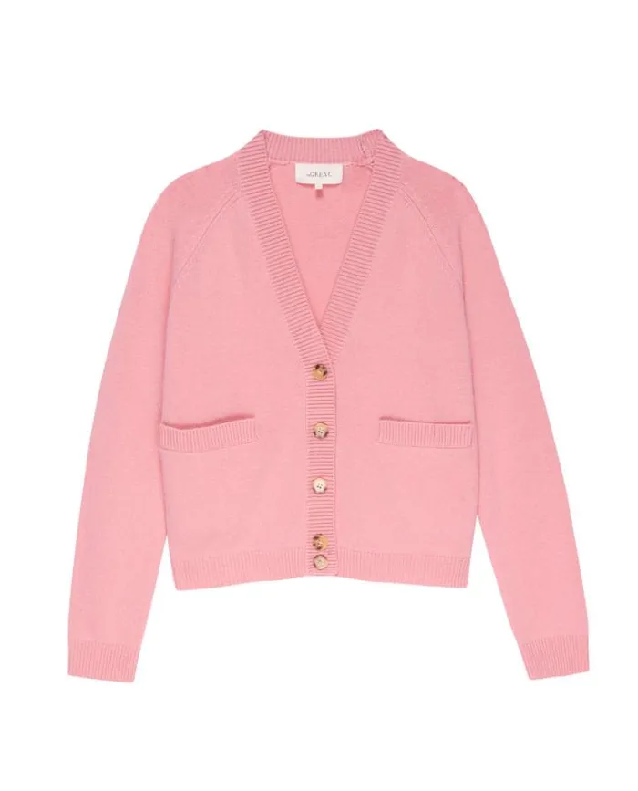 Tops Women039s The Great The Varsity Cardigan Sugared Rose