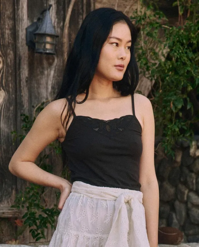 Tops Women039s The Great The Victorian Lace Tank Almost Black