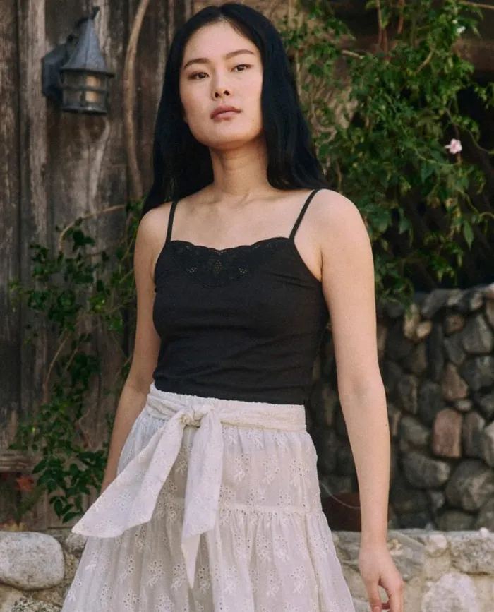 Tops Women039s The Great The Victorian Lace Tank Almost Black