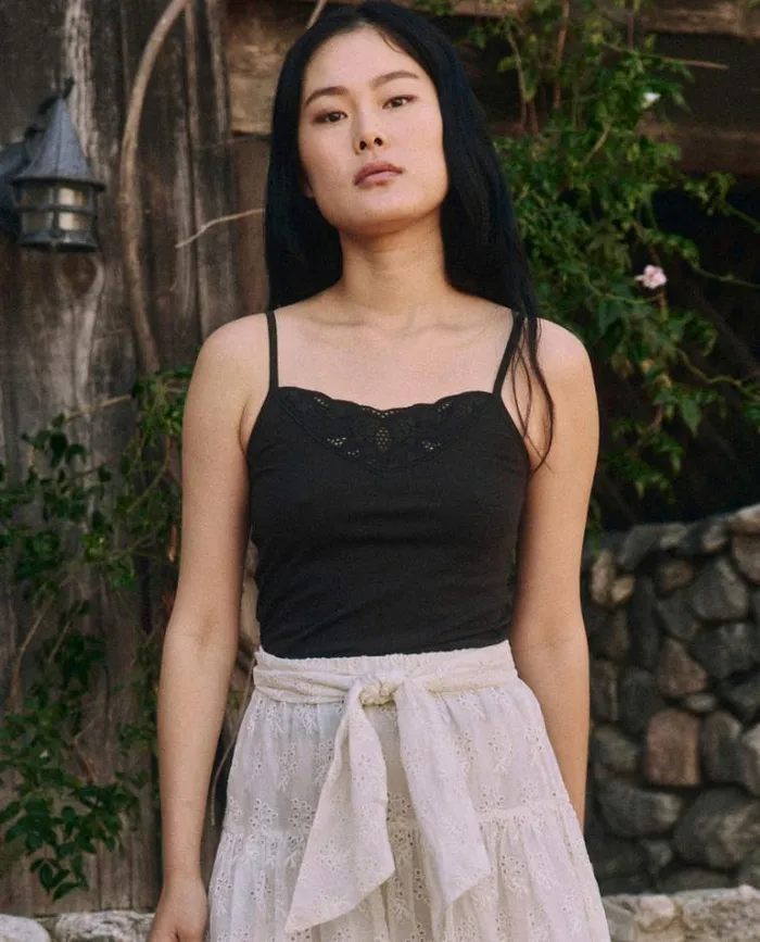 Tops Women039s The Great The Victorian Lace Tank Almost Black