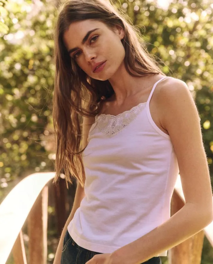 Tops Women039s The Great The Victorian Lace Tank True White