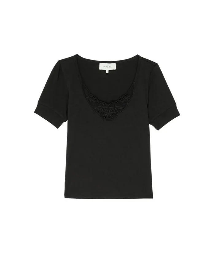 Tops Women039s The Great The Victorian Lace Tee Almost Black