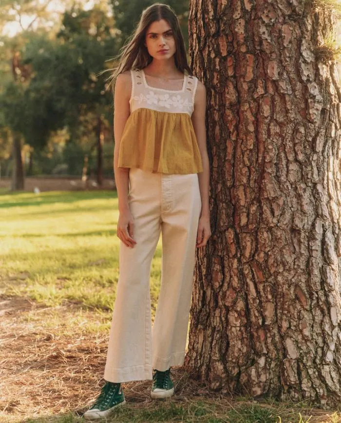 Tops Women039s The Great The Whimsy Top Cream And Straw