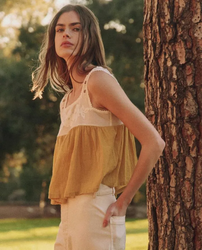 Tops Women039s The Great The Whimsy Top Cream And Straw