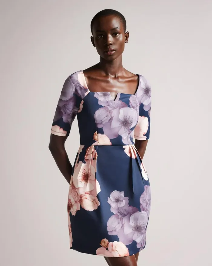 Tulip Skirt Dress Dark Navy Women Ted Baker Dresses Tulip Skirt Dress Dark Navy Women Ted Baker Dresses