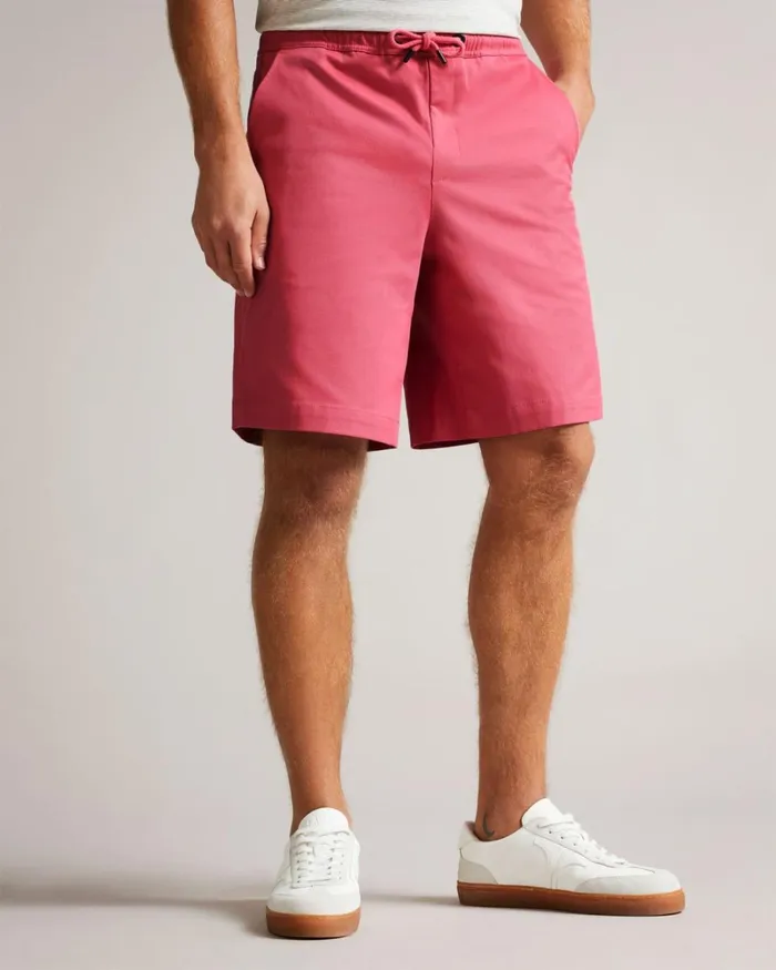 Twill Drawstring Shorts Pink Men Ted Baker Clothing Twill Drawstring Shorts Pink Men Ted Baker Clothing