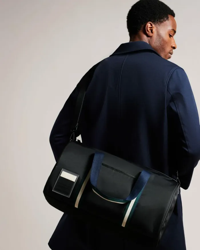 Twill Retro Sport Holdall Black Men Ted Baker Duffel Bags
