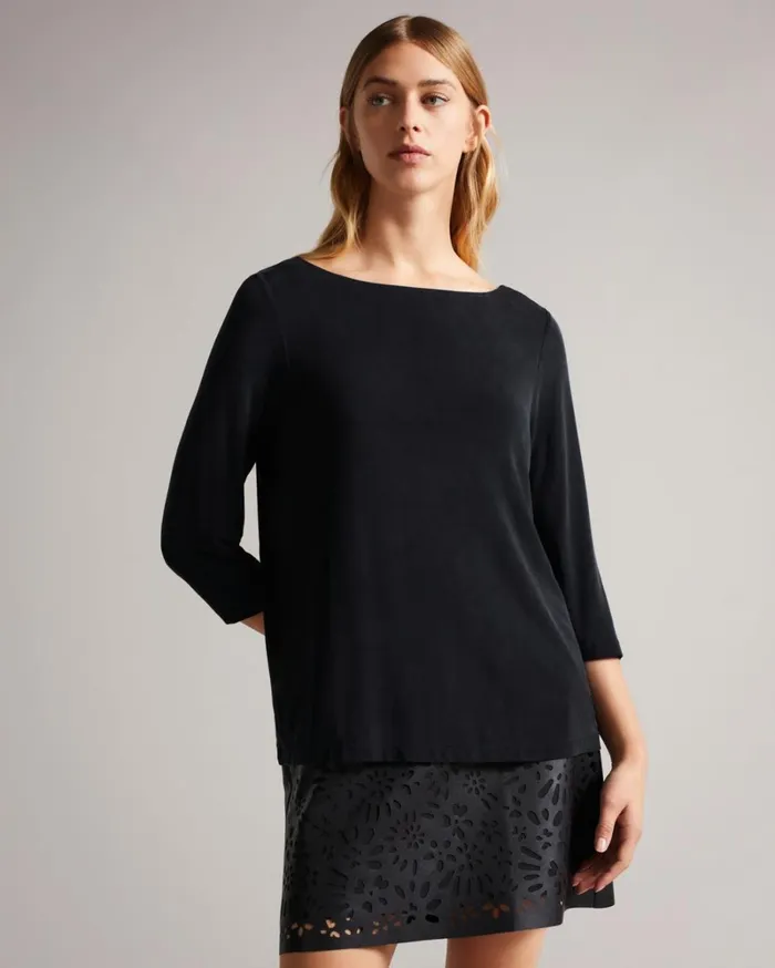 Twist Back Jersey Top Black Women Ted Baker Tops and TShirts Twist Back Jersey Top Black Women Ted Baker Tops and TShirts