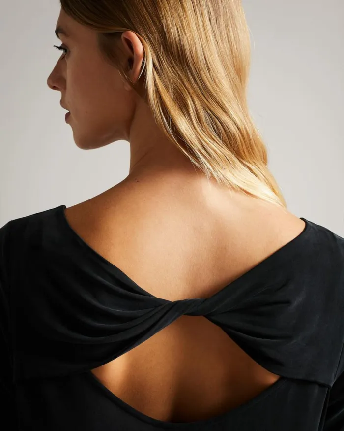 Twist Back Jersey Top Black Women Ted Baker Tops and TShirts Twist Back Jersey Top Black Women Ted Baker Tops and TShirts
