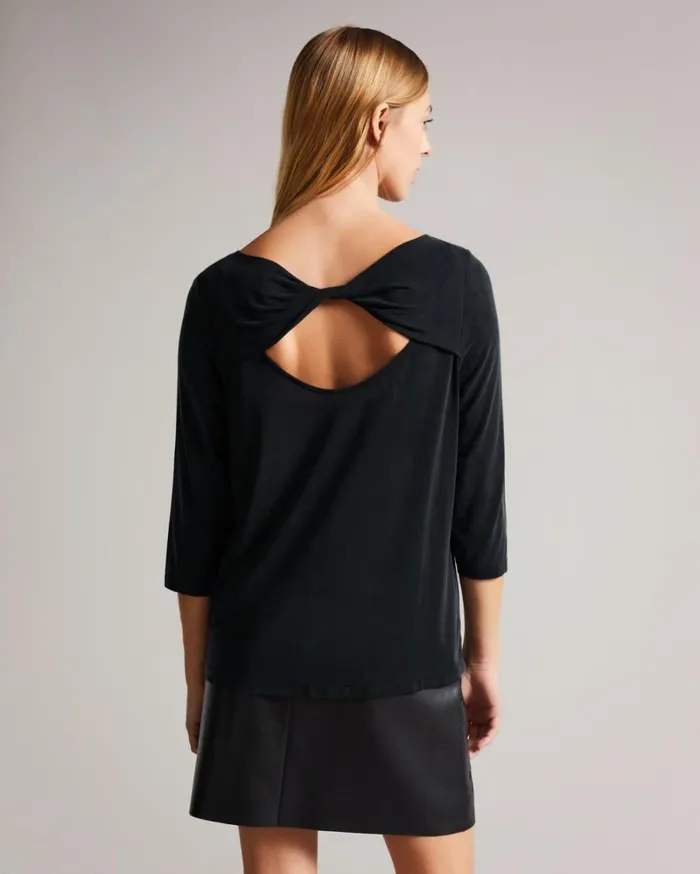 Twist Back Jersey Top Black Women Ted Baker Tops and TShirts Twist Back Jersey Top Black Women Ted Baker Tops and TShirts