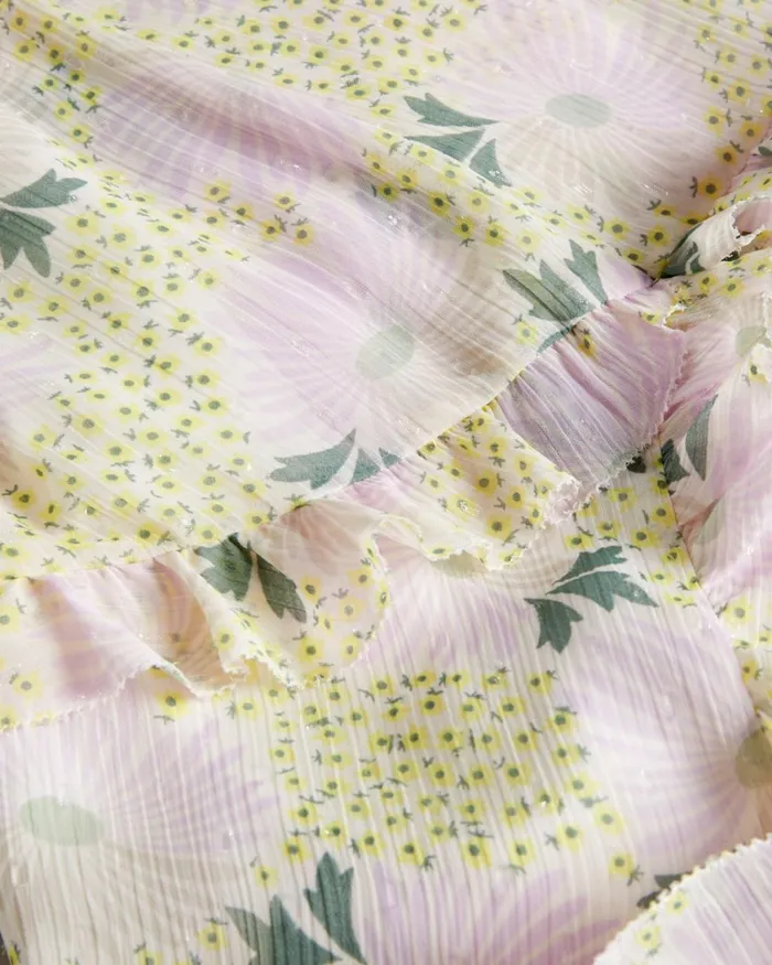 Twist Neck Frill Detail Mini Dress Light Yellow Women Ted Baker Clothing