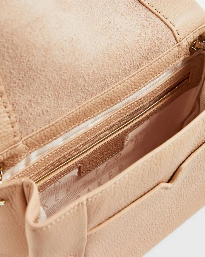 UNLINED SOFT LEATHER XBODY BAG Taupe Women Ted Baker Bags
