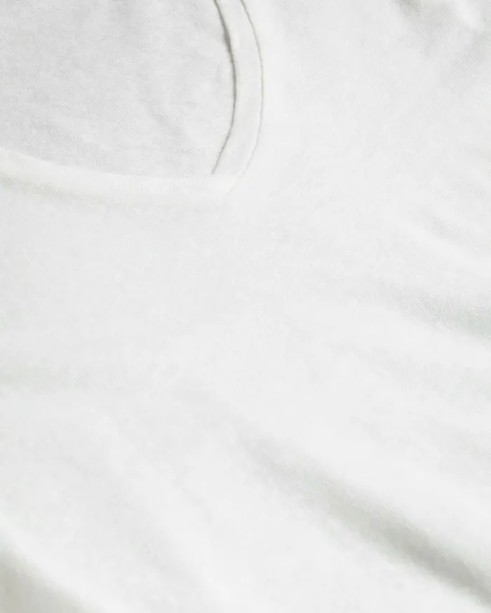 V Neck Cotton And Linen TShirt White Women Ted Baker Clothing V Neck Cotton And Linen TShirt White Women Ted Baker Clothing