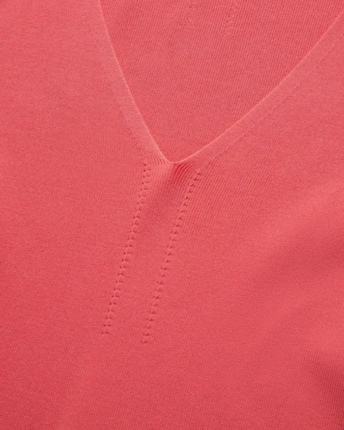 V Neck Slim Fit Knit Top Coral Women Ted Baker Clothing