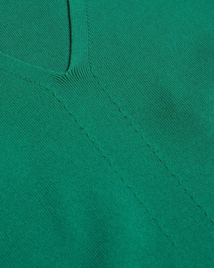 VNeck Slim Fit Knit Top Green Women Ted Baker Tops and TShirts