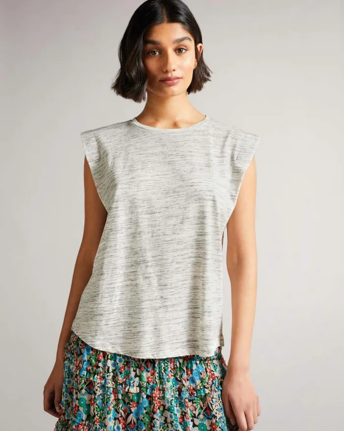 Vest With Shoulder Detail White Women Ted Baker Tops and TShirts Vest With Shoulder Detail White Women Ted Baker Tops and TShirts