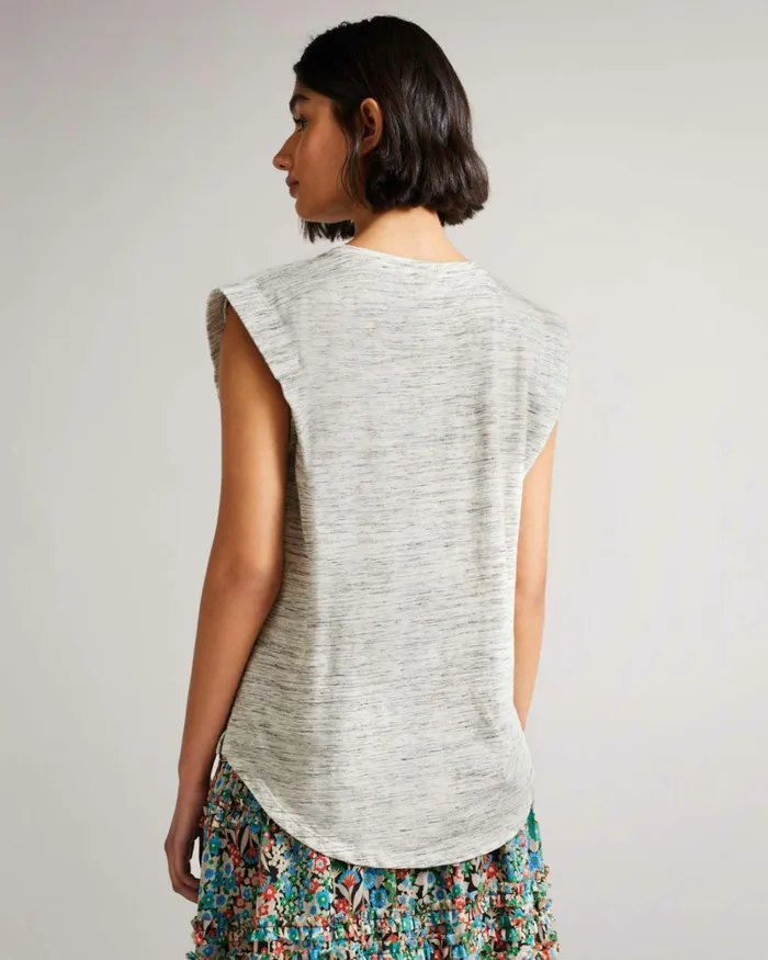 Vest With Shoulder Detail White Women Ted Baker Tops and TShirts Vest With Shoulder Detail White Women Ted Baker Tops and TShirts