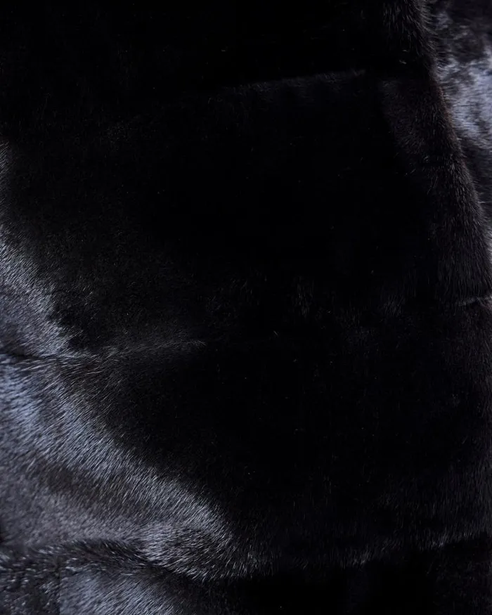 Vests Women039s Maximilian Blackglama Horizontal Mink Vest