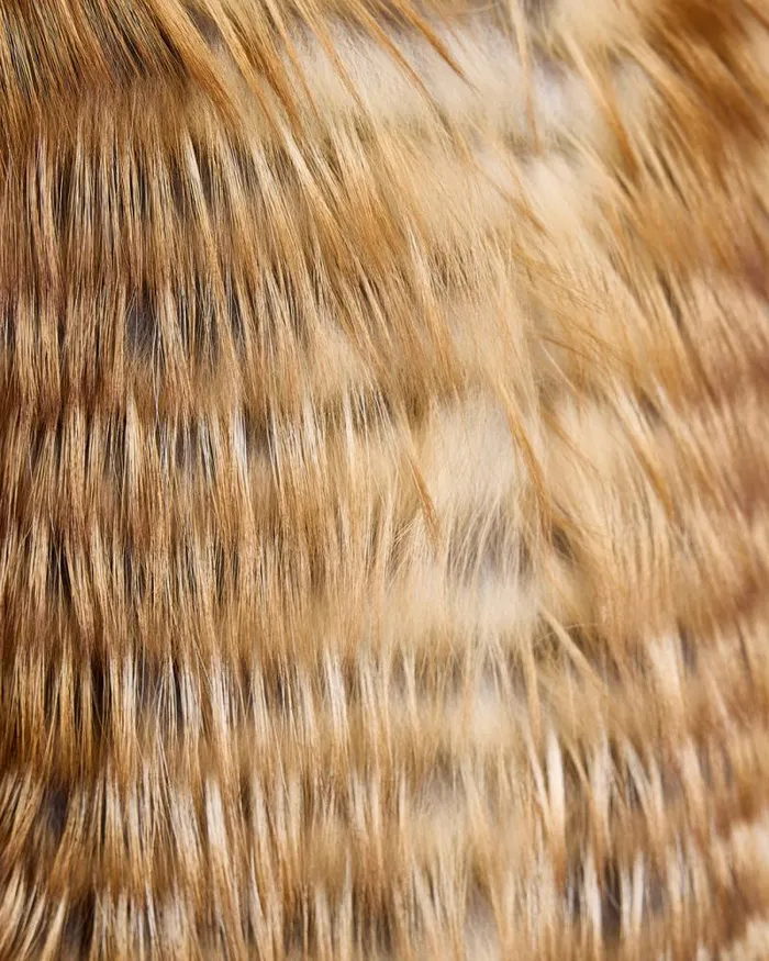 Vests Women039s Maximilian Collarless Feathered Fox Vest